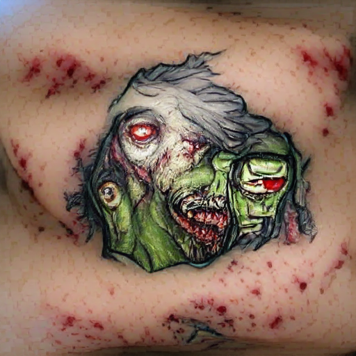 'a tattoo of a zombie' Hypertron Text-to-Image