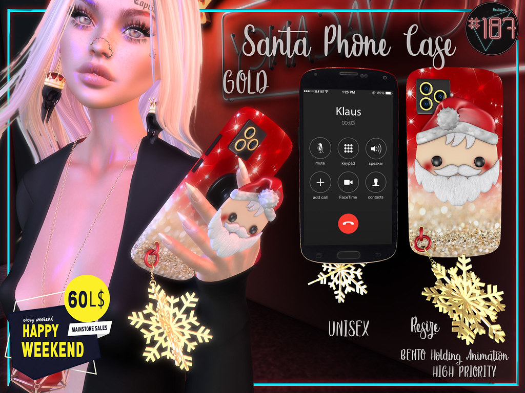 #187# Santa Gold Phone Case Affiche 60