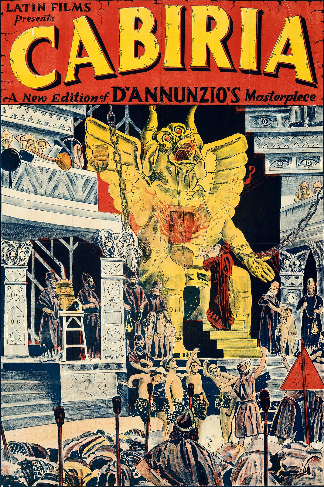 Cabiria, Silent Film Poster, The Temple of Moloch, 1914 -1920's