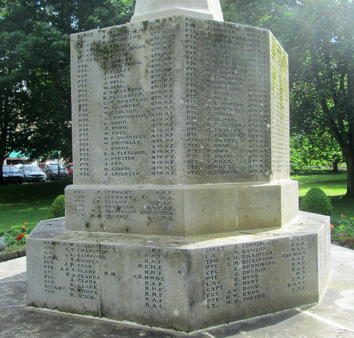 Names, Hexham  War Memorial