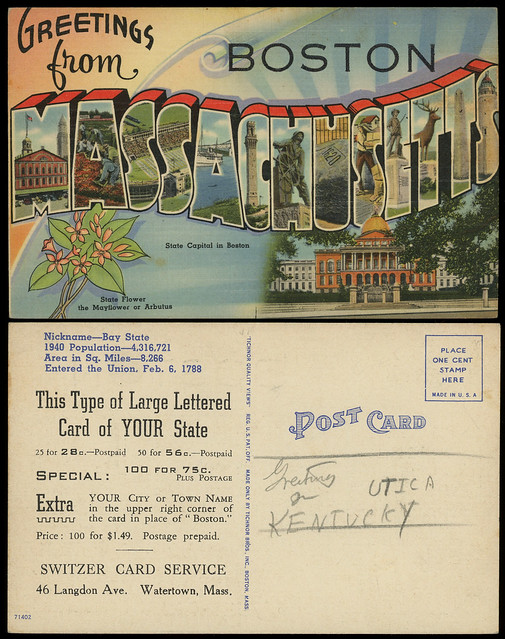 Greetings from Boston, Massachusetts - Postcard