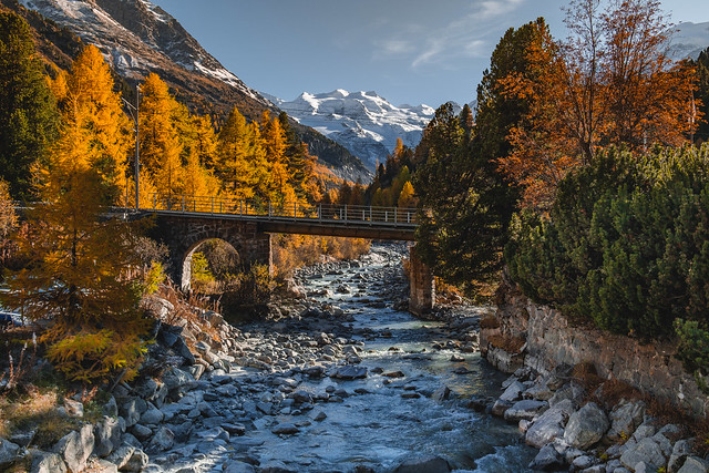 Bridge over the Autumn river