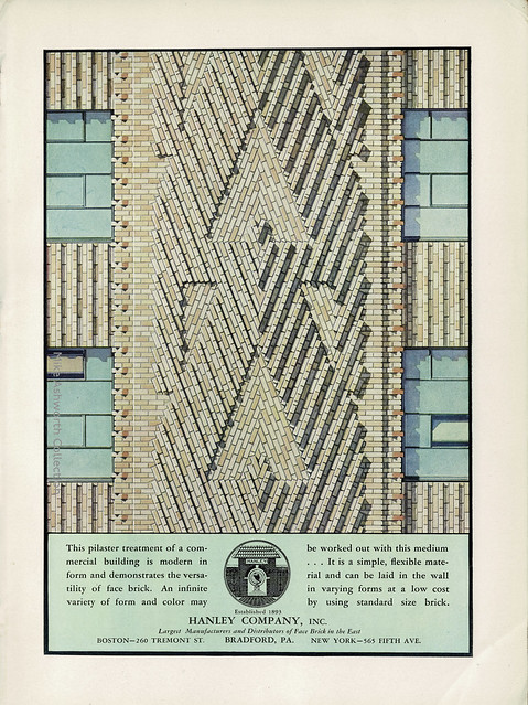 Architectural Forum magazine : Architectural Design : October 1930 : advert issued by Hanley Company, Inc., Bradford, PA, USA