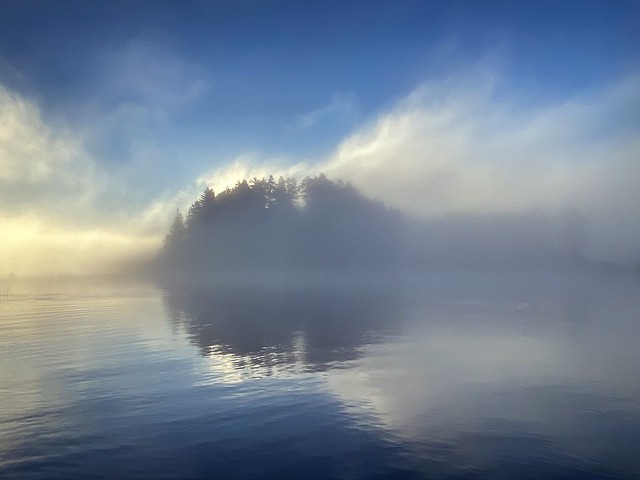 Fog and light, Long Pond, Maine