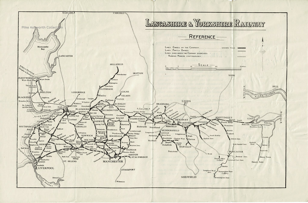 Map showing Railway Communications 1935 old LANCASHIRE.Cheshire Yorkshire 