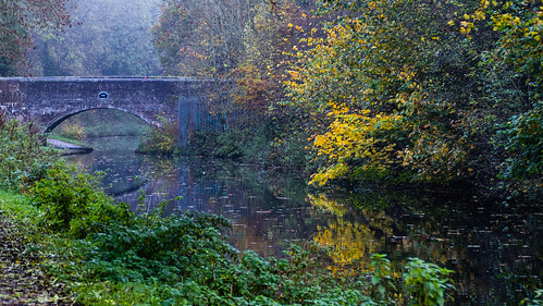 Water bridge, slightly misty morning