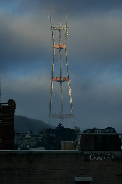 sutro tower from the living room window