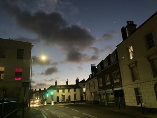 Lights at sunset: Oaten Hill, Canterbury