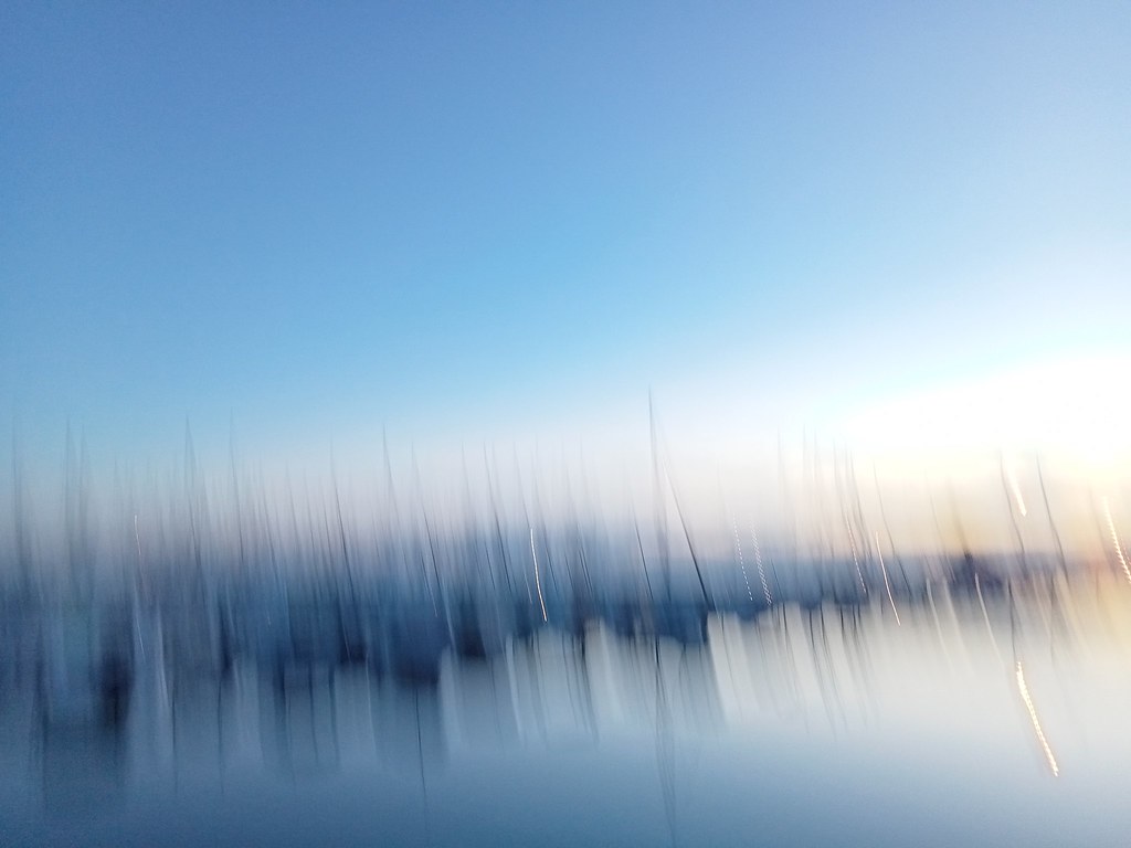 Yachts on the pier (ICM photography)