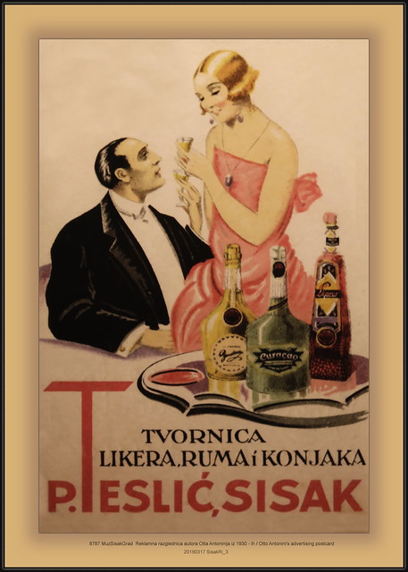 8787 MuzSisakGrad  20190317 SisakRi_3 Reklamna razglednica autora Otta Antoninija iz 1930 - ih / Otto Antonini's advertising postcard
