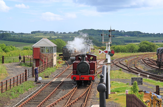 0-6-0T 'Richboro'  arriving to take water, Aln Valley . Jun 2019