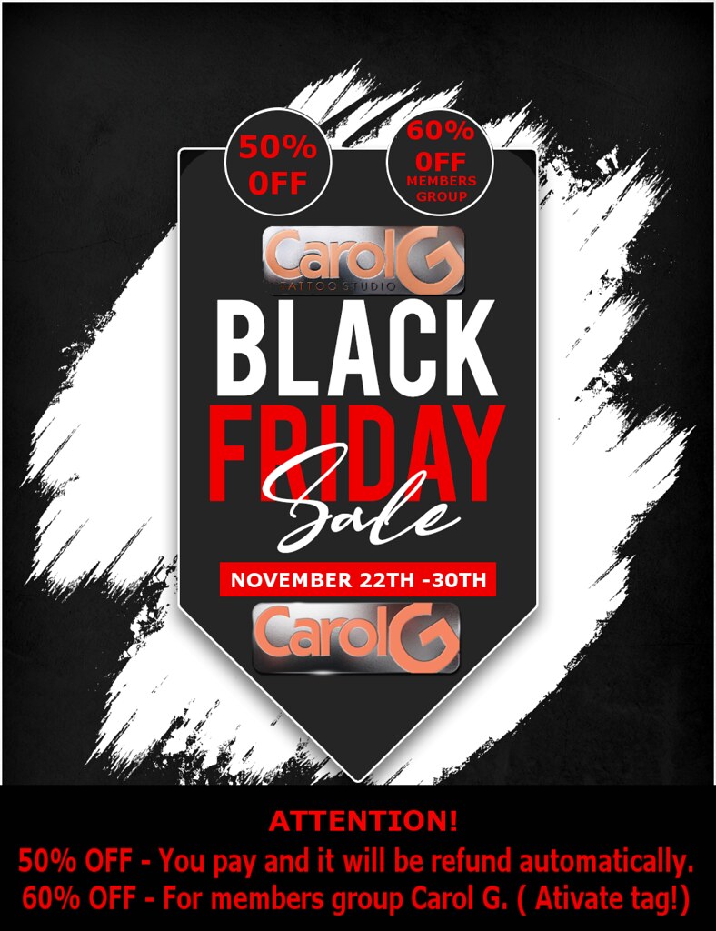 50% -60%  Black Friday Carol G. – 22 to 30 November