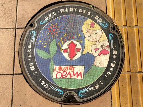 Obama Fukui, manhole cover 7 （福井県小浜市のマンホール７）