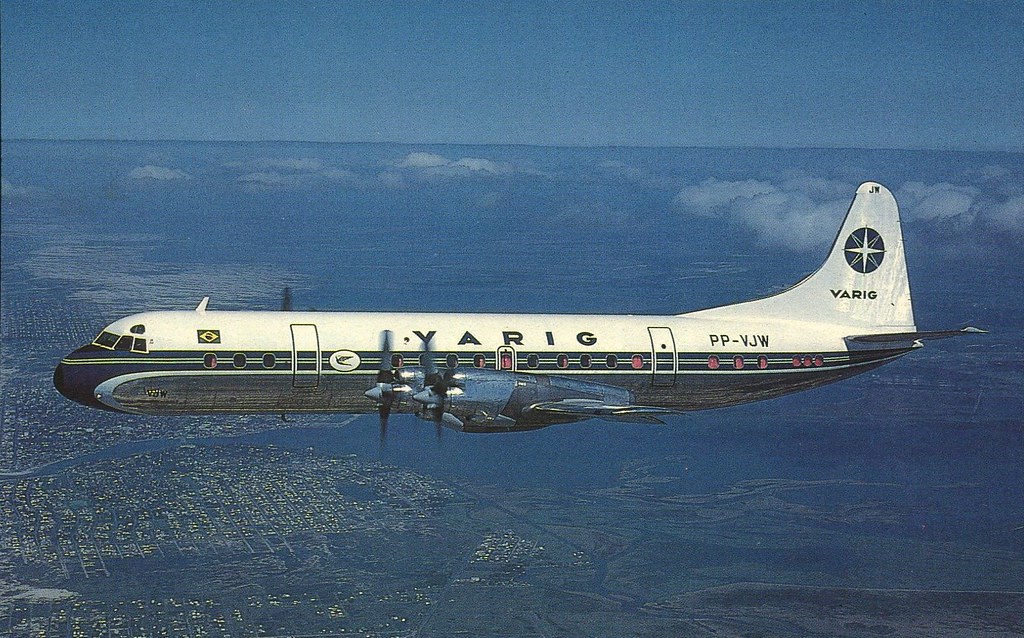 Varig Lockheed Electra PP-VJW - Postcard
