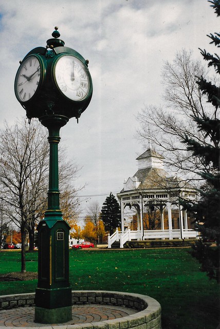 Chardon  - Square - Ohio  - Gazebo and Town Clock - United States