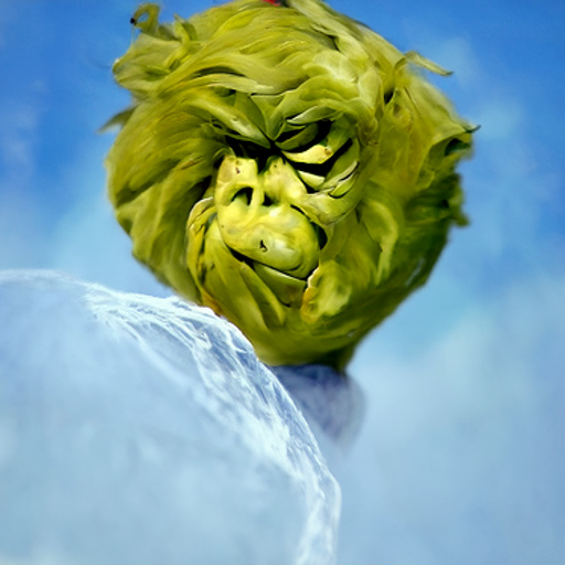 'a photorealistic painting of The Grinch' CLIP Guided Diffusion Secondary Model Method Text-to-Image