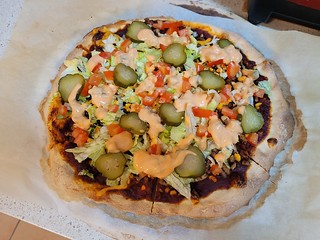 Vegan Cheeseburger Pizza with Special Sauce