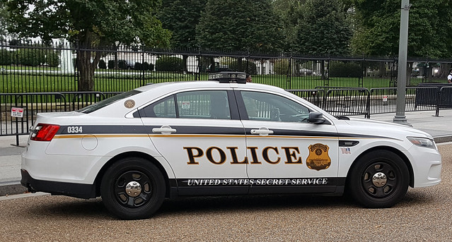 United States Secret Service police Car in front of the White House in Washington DC