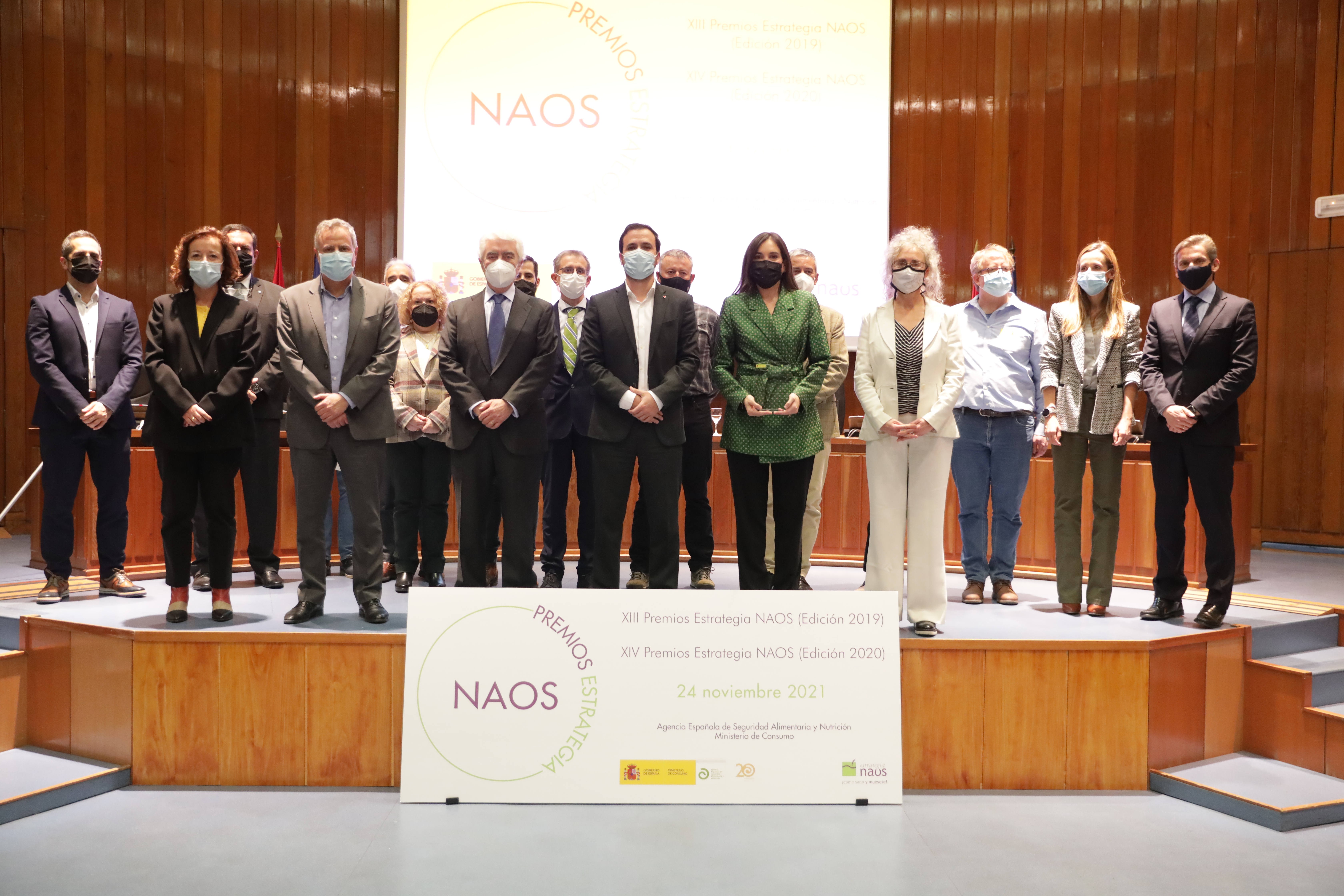Acto de entrega de los 'XIII y XIV Premios Estrategia NAOS'. Edición 2019 y 2020 