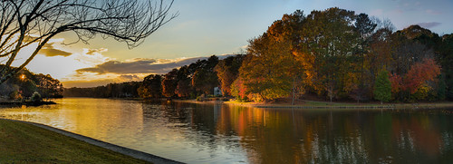 Sunset on Martin Lake - 2021-11-18_04 by Paul's creative works, A high-res pano created by stitching together several vertical shots.  Final resolution: 22,572 x 8,