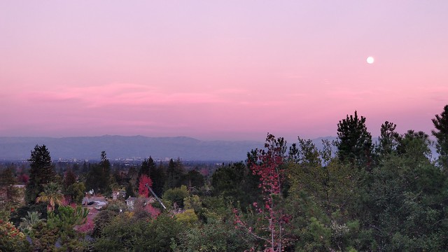 Moonrise at Sunset - Saratoga, California