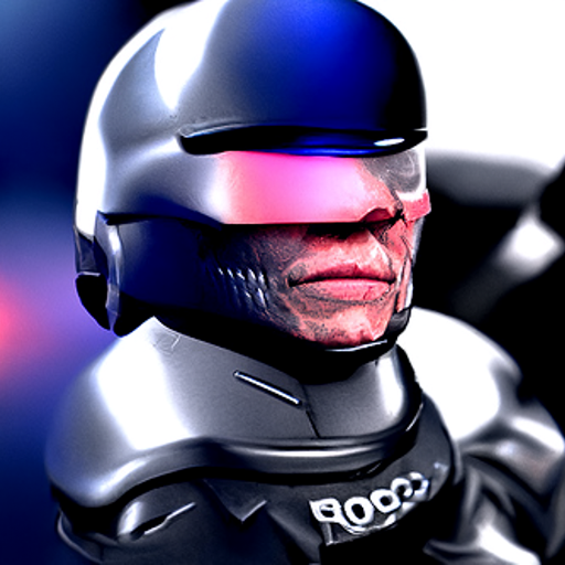 'a 3D render of Robocop' Multi-Perceptor CLIP Guided Diffusion Secondary Model Method Text-to-Image
