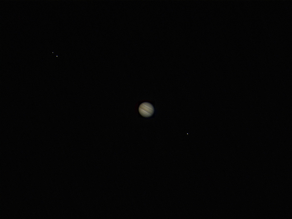 Jupiter and 3 moons