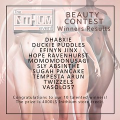 The Inithium Event Beauty Contest WINNERS