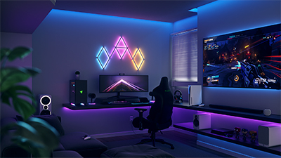 Nanoleaf Lines provides mood lighting for the home, entertainment, and hybrid workspaces. 
