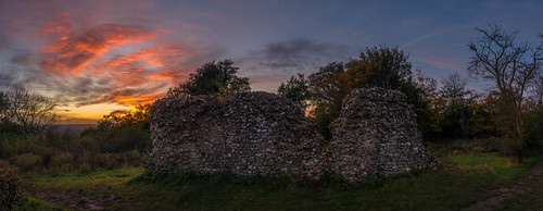 Stepping back by James Waghorn, [Explore 26 November 2021]

Another  hand-held 5 shot panorama.autumn path wall tree ruins sunset th