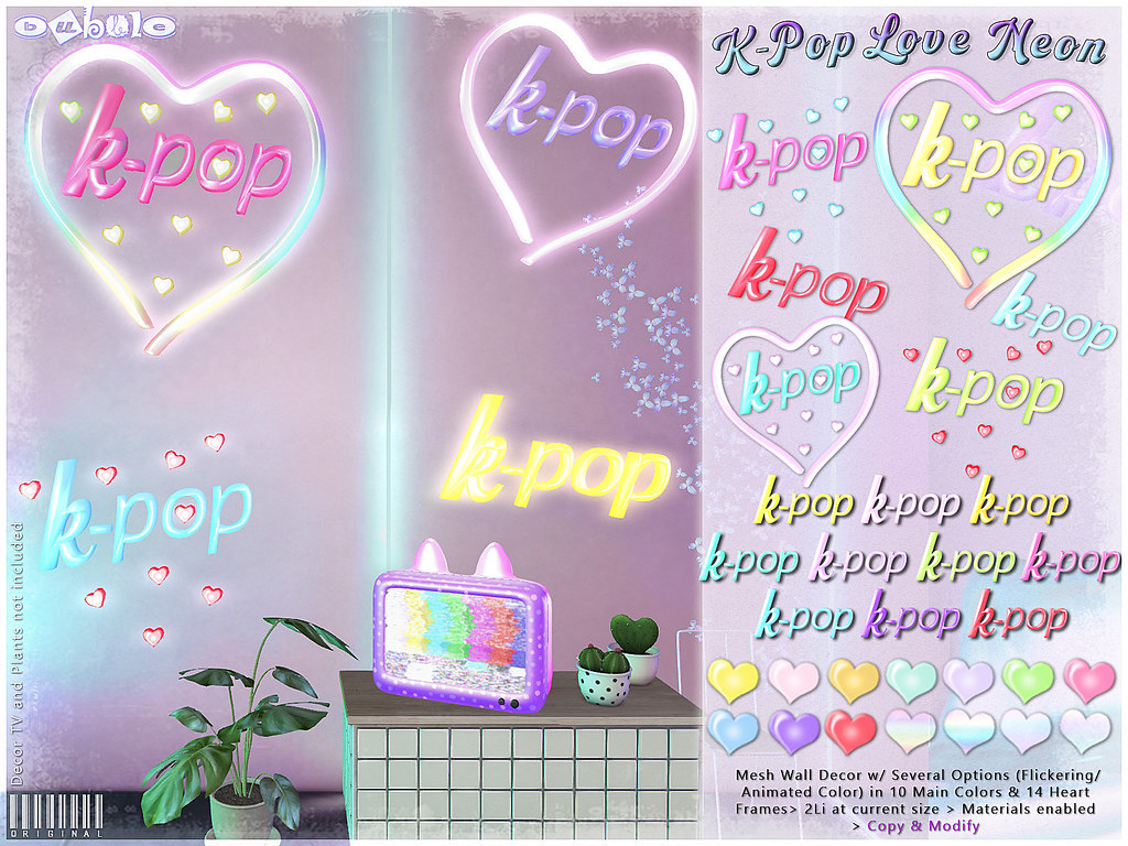[ bubble ] K-Pop Love Neon Set