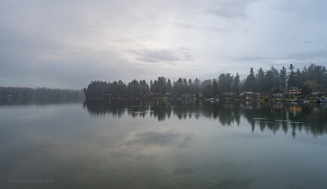 Misty Morning Sunrise at Steilacoom Lake