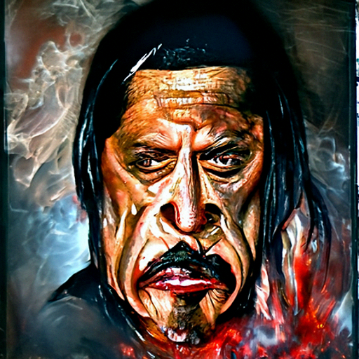 'an oil on canvas painting of Danny Trejo by Pablo Rey' 360Diffusion Text-to-Image