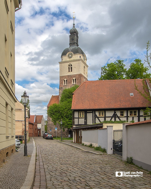In the streets of Brandenburg an der Havel / Germany. The view of St. Gotthardt