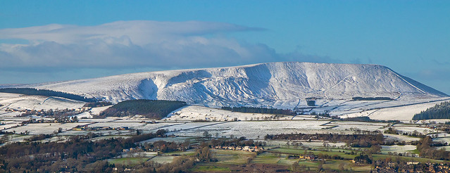 First Winter snow on Pendle Hill