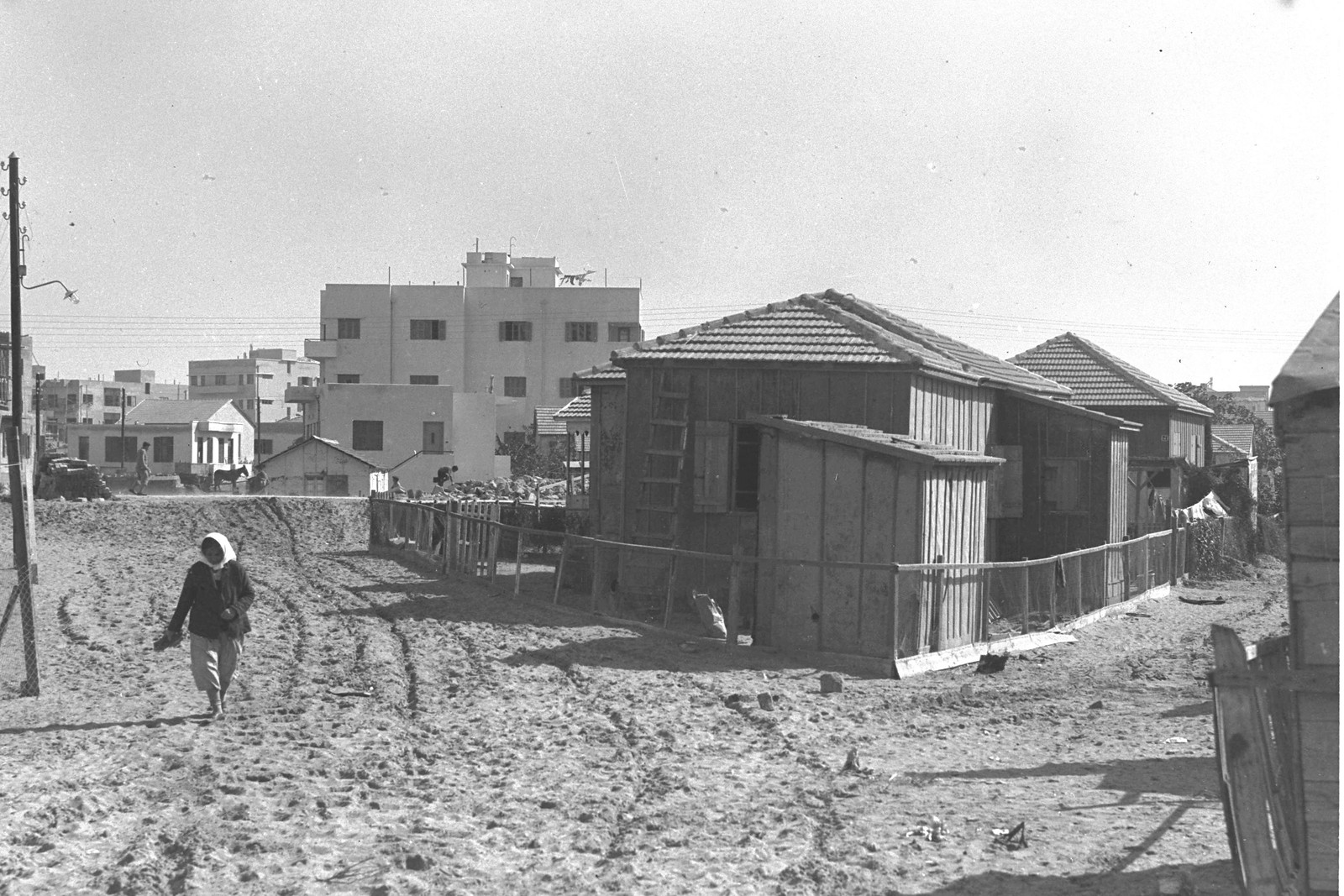 1934. Хижины и бараки на улице Дизенгоф в Тель-Авиве