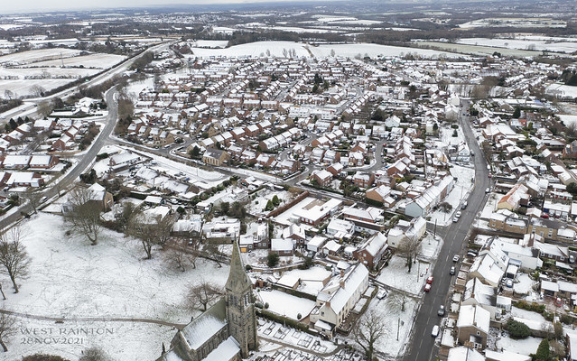 My home .West Rainton in the snow from my Drone