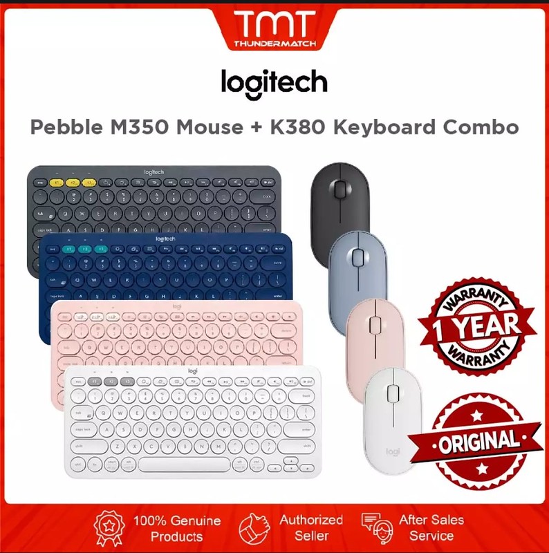 羅技K380+M350 藍牙鍵鼠 Logitech K380 Bluetooth Multi Device Keyboard+Pebble M350 Wireless Mouse rm$209 @ TMT at Lazada