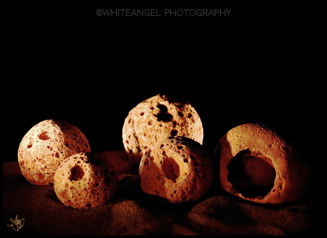 Natural spherical mineral iron stones. Still Life macro at candleslight. Ph. by #WhiteANGEL