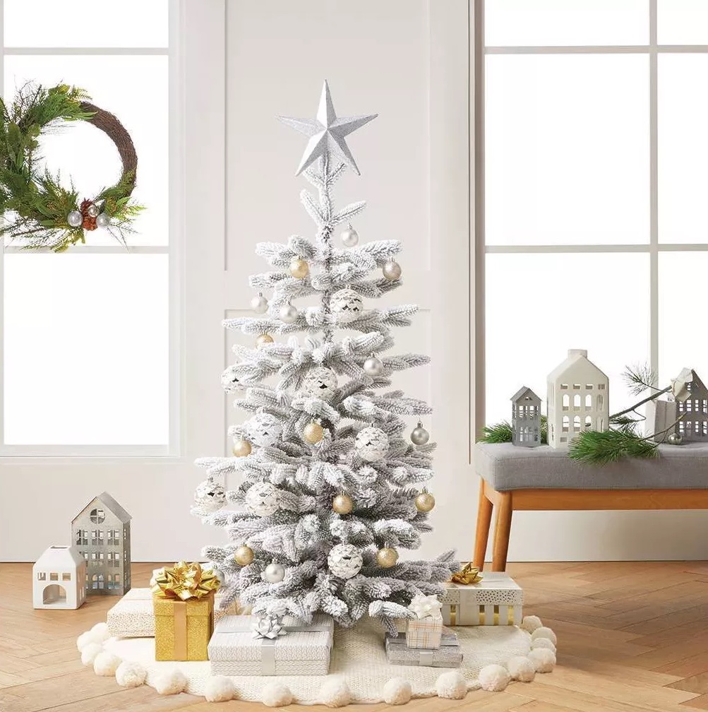 Mini White Flocked Target Christmas Tree