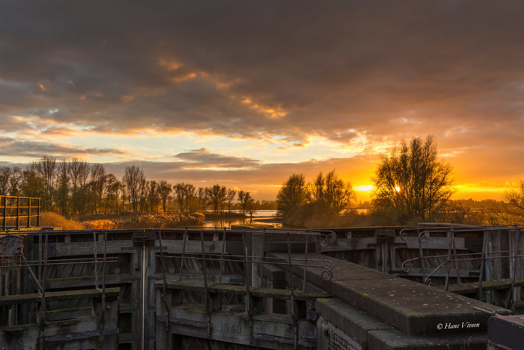 Sunset at the old lock,......