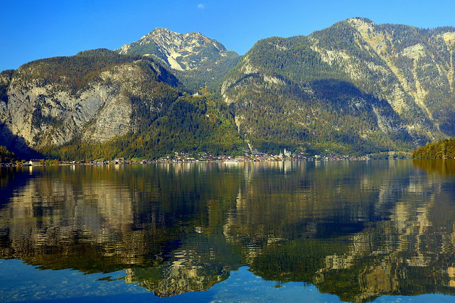 Scenic serenity of an alpine lake