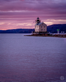 Sunrise view of the historic Rondout Light
