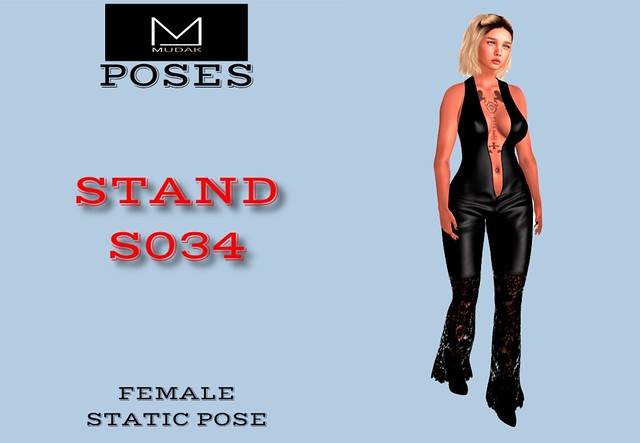 MUDAK POSES - FEMALE STATIC POSE - STAND S034