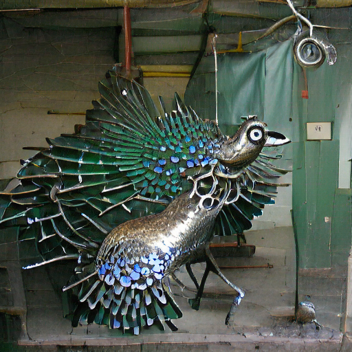 'a peacock made of metal' Multi-Perceptor VQGAN+CLIP v3 Text-to-Image