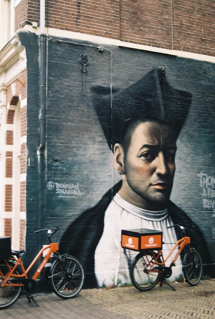 Zwolle, mural of Thomas à Kempis.