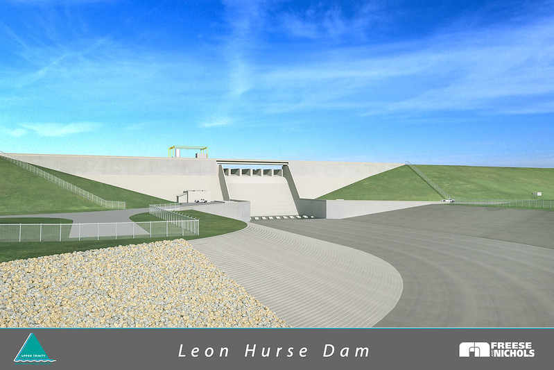 Up Close Rendering of the Leon Hurse Dam Sept. 2021