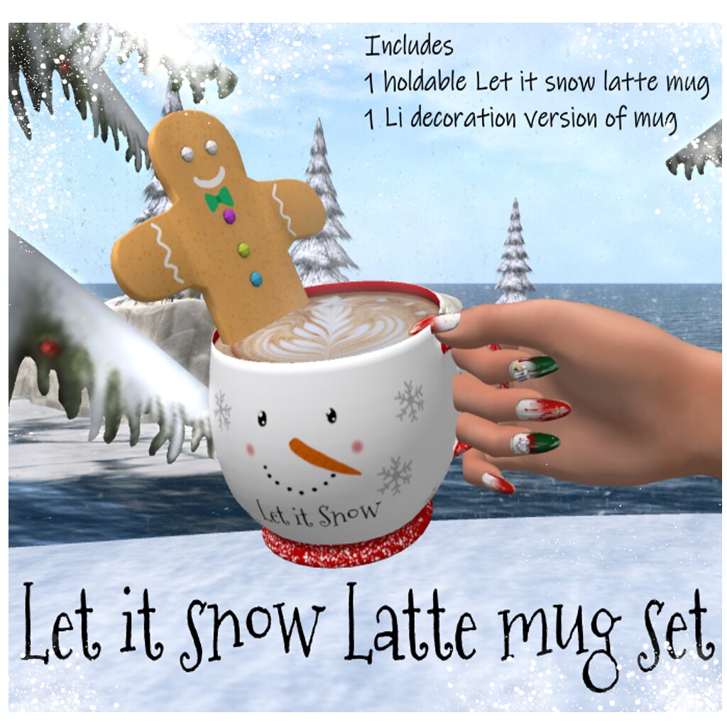 Let It Snow Latte Mug Set