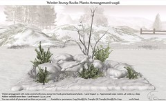 .:Tm:Creation  Winter Snowy Rocks Plants Arrangement wa36
