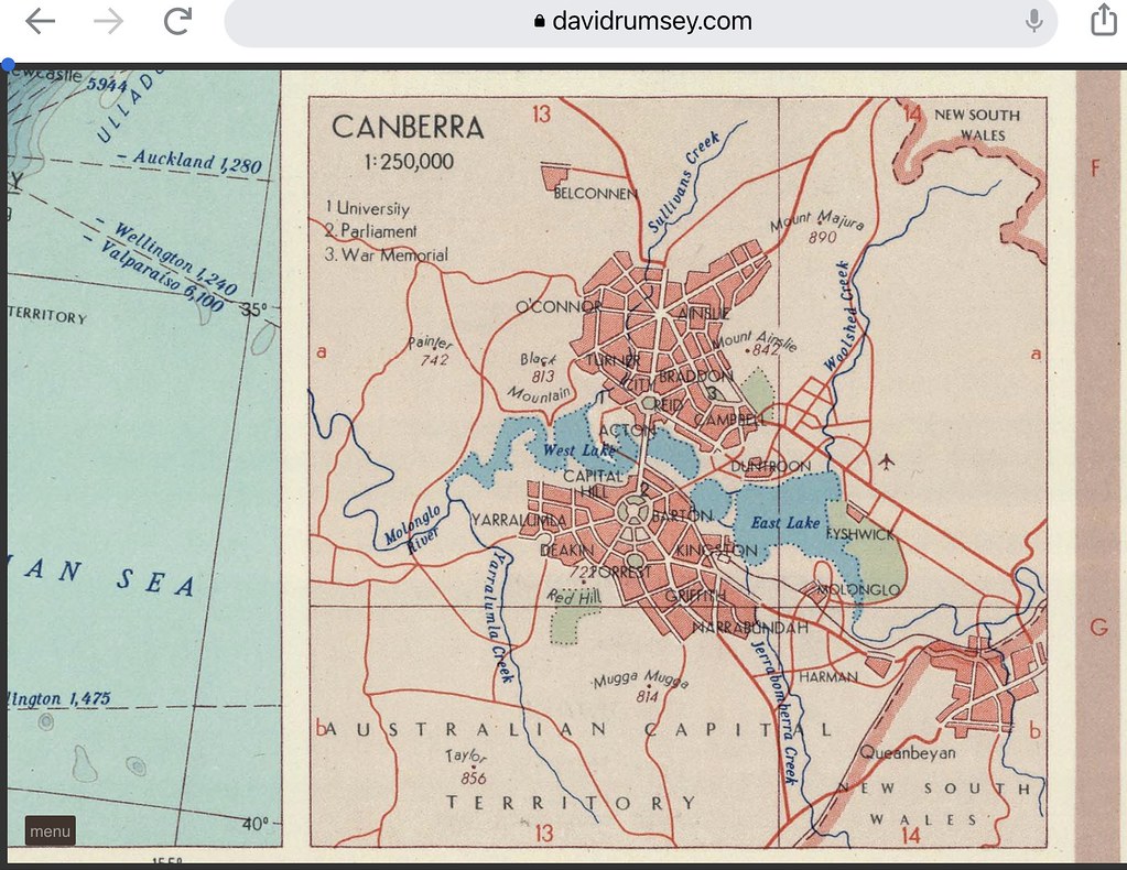 Online old map of Canberra..